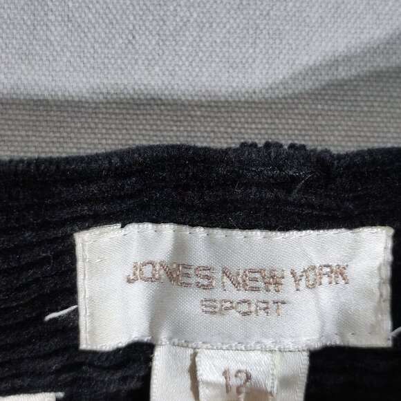VTG Jones New York Sport corduroy pants women's sz 12 black colour curvy baggy - Picture 5 of 11